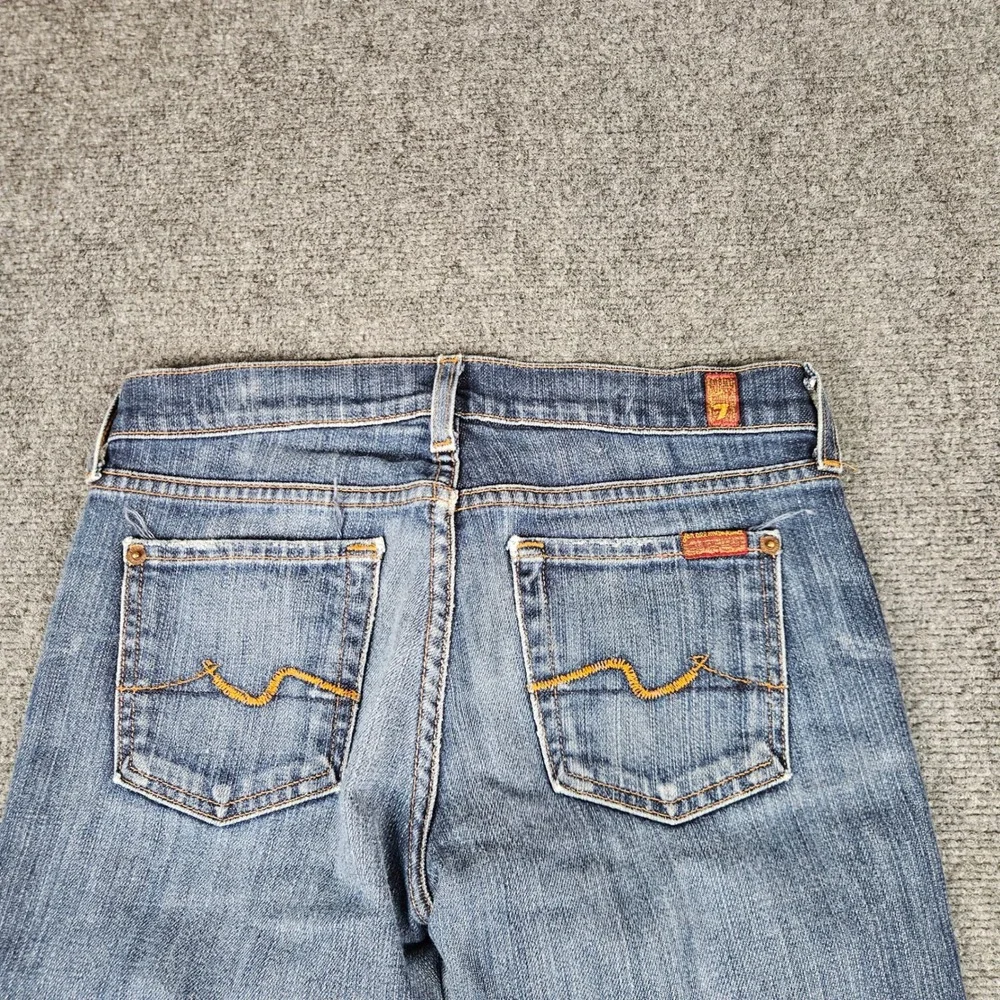 7 For All Mankind Roxy Bootcut Jeans Blue Wash Low Rise  P179080U-080U